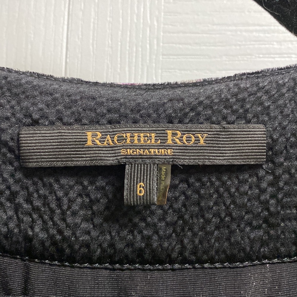 🔥🔥Rachel Roy Signature| Charcoal Velvet Herringbone Tweed Dress - sz 6 - Picture 8 of 10